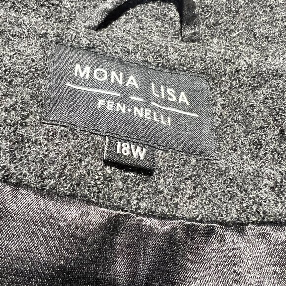 ❄️ Mona Lisa Wool-Blend Coat with Faux Leather Trim Elegance Meets Warmth 18W - Picture 5 of 9